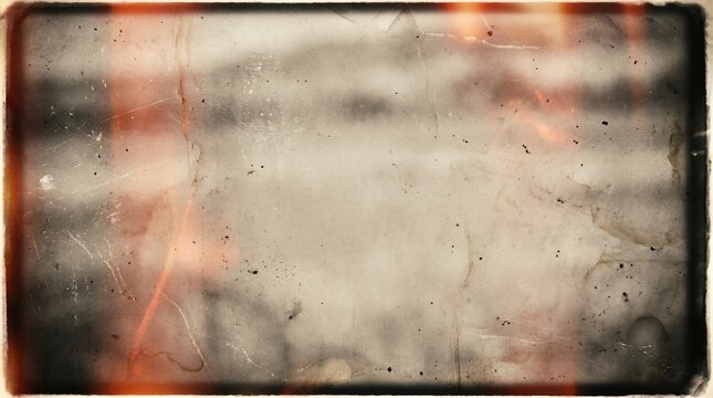 Vintage film background with scratches and red light leaks on a distressed surface texture