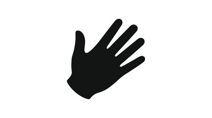 Obraz premium Black Hand Silhouette On White Background Isolated Human Anatomy Shape