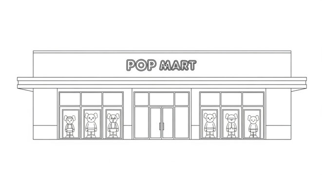Pop Mart storefront exterior design.