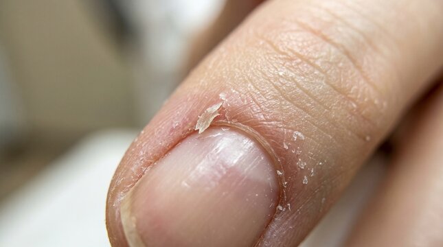 The Desert Crater: Hangnail (Ragged Cuticle) with Exposed Paronychium Skin