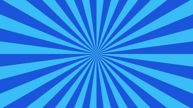 Blue Sunburst Rays Sharp Geometric Lines Rotating Radially for Comic Pop Art Motion Graphics Background