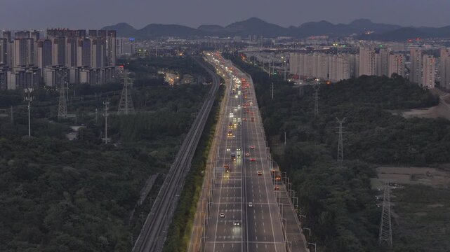 Aerial Photography of Urban Transportation Hubs at Night