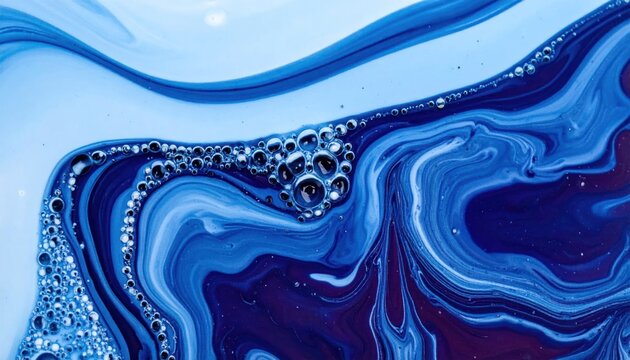 Swirling blue and navy marble fluid art texture.