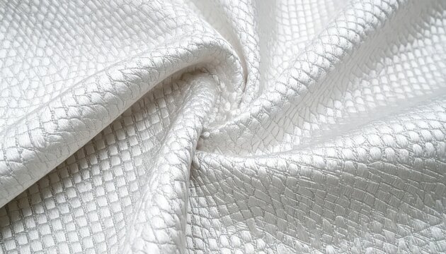 White embossed leather texture with crocodile skin pattern.