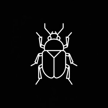 White line icon of a beetle or insect.