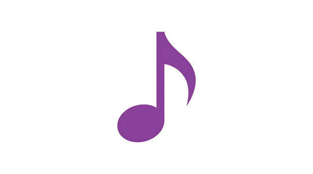 Purple eighth note on white background