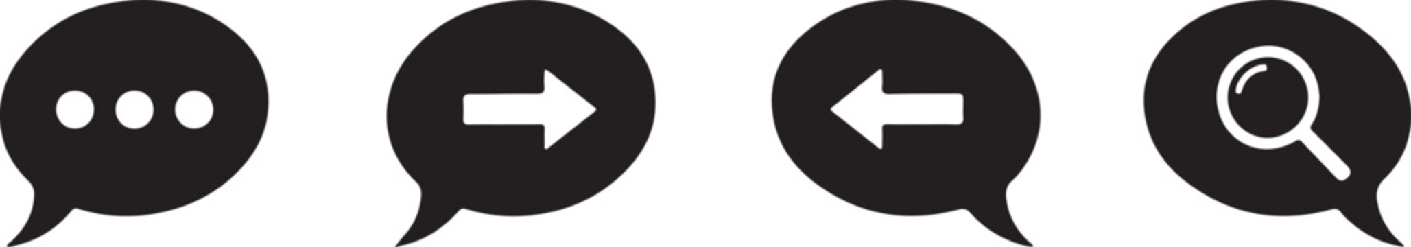 Set of chat bubble icons for user interface design elements