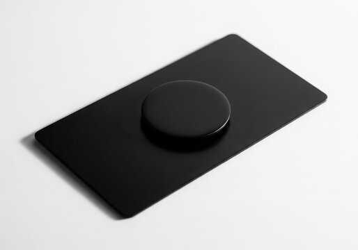 Black popsocket on a black rectangular plate
