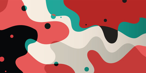 Abstract colorful camouflage pattern with organic shapes. © Fendik eps