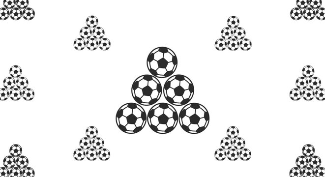 Soccer balls and triangular patterns design.