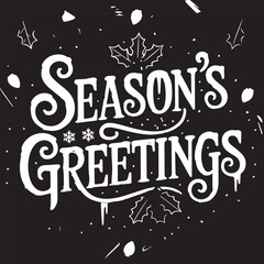 Season's greetings holiday card with maple leaves and snowflakes Vector, illustration © Jihad93