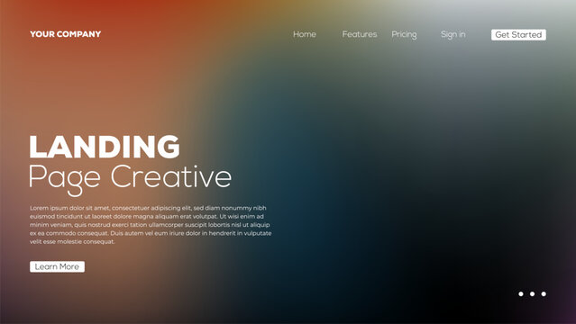 Creative abstract landing page concept with deep red blurred gradient background for professional digital marketing and web solutions.