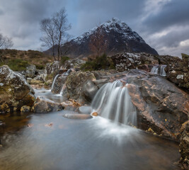 Winter waterfalls before Buachaille Etive Mor © Harry
