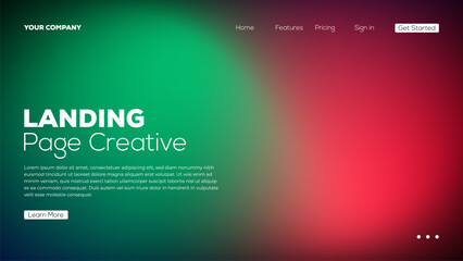 Obraz premium Landing page creative design, modern web page design with rich maroon background, simple interface layout for website template.
