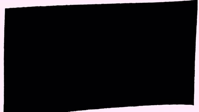 Hand Drawn White Line Border Frame Animation with Transparent Background
