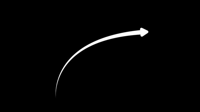 Business growth arrow animation. Up arrow animation on black background. Arrow rising growth chart of economy icon black color animated.