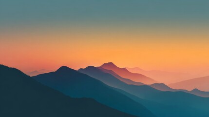 Obraz premium Serene Sunrise Over the Great Wall with Soft Gradient Backdrop and Calm Atmosphere