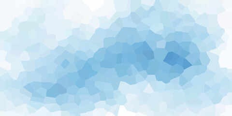 Fototapeta premium Abstract blue geometric background featuring a futuristic mosaic pattern of light triangles with a digital gradient texture for modern technology design.
