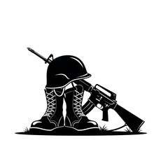 Fototapeta premium Military Memorial Symbol of Fallen Soldier.