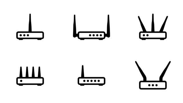  Router icon. Wi-fi modem vector illustration.