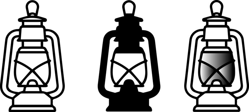  Lantern icon. Street light symbol.