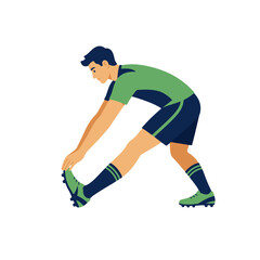 Obraz premium Soccer Player Hamstring Stretch
