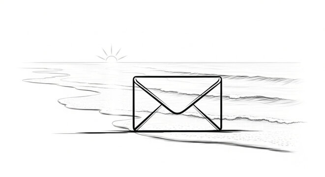 Simple line drawing of an envelope.