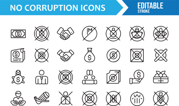 Vector Anti Corruption Symbols for Ethics and Security Graphics