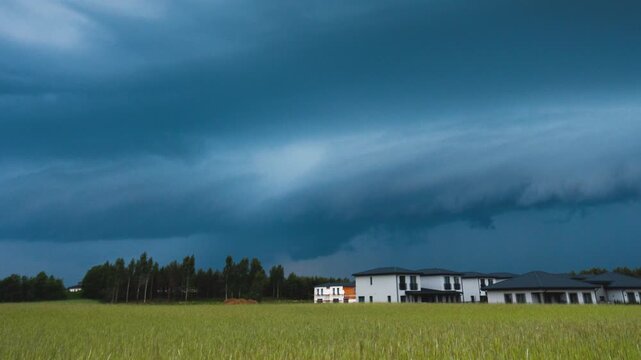 Supercell Storm Timelapse. Mesocyclone supercell storm captured in Lithuania Europe