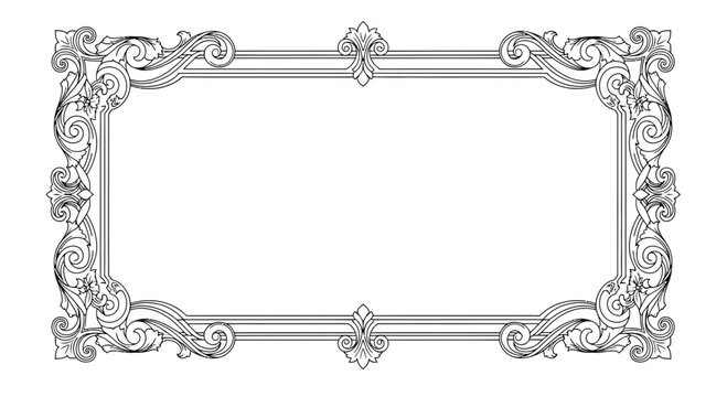 Ornate Metallic Decorative Frame Border.