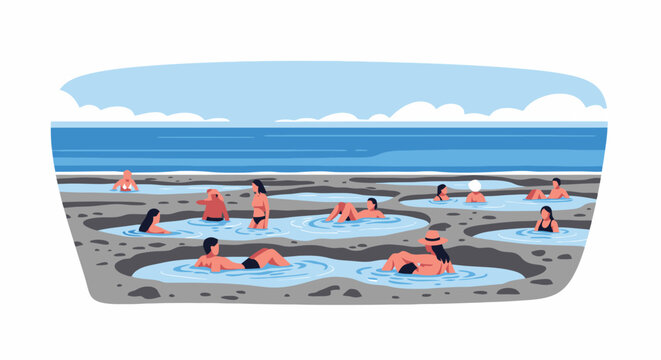 People enjoying a relaxing mud bath experience outdoors.