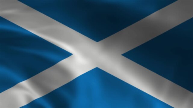 Scotland Flag Animation | Waving Scottish Saltire Flag in 4K UHD Motion Background