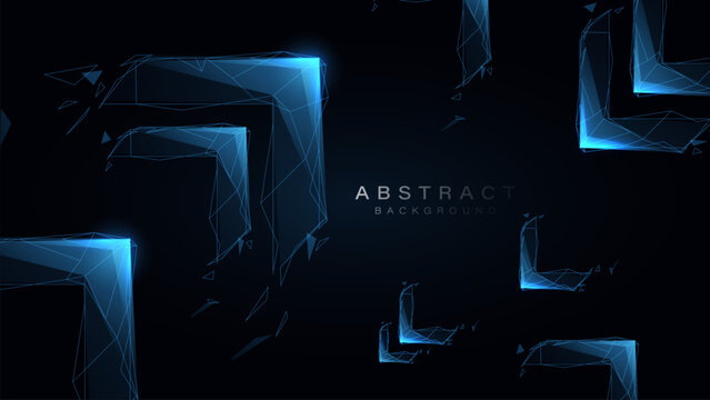 Abstract low polygon arrows in hi-tech technology target concept background