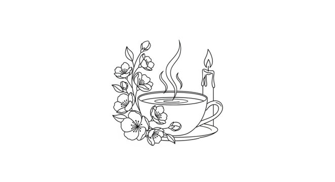 Steaming cup of hot coffee.