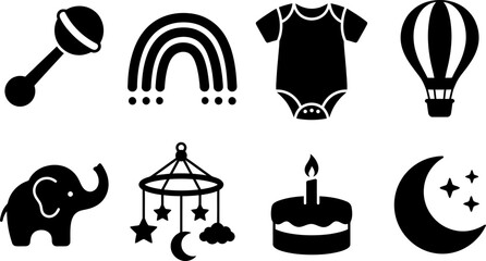 Nature and life cycle vector icons including seedling acorn sprout flower caterpillar butterfly and weather symbols © PIXAVIVE