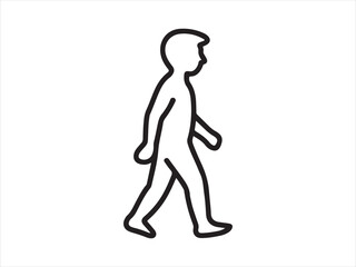 Obraz premium Walking person outline flat vector illustration