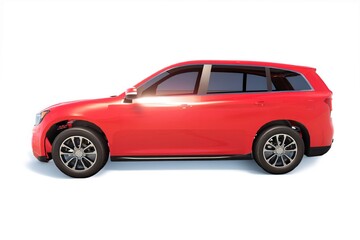 Obraz premium High-quality 3D render of a generic modern crossover SUV isolated on white studio background.