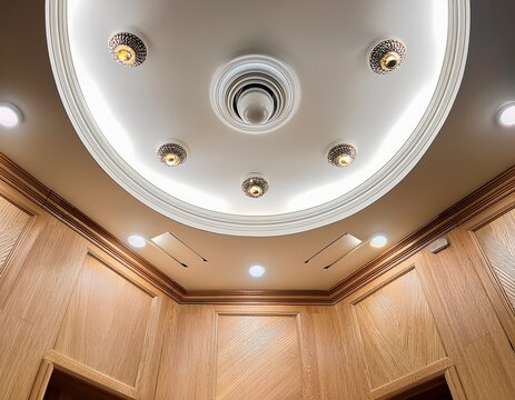 interior ceiling with recessed lighting and molding