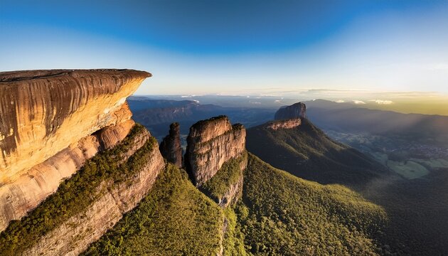 stunning aerial drone shot roraima s boulder window overlooks venezuela s breathtaking landscape
