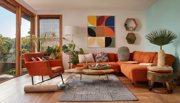 mid century modern living room interior design