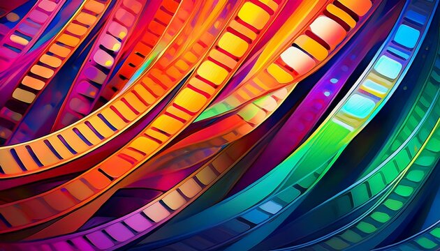 colorful abstract background with film strip
