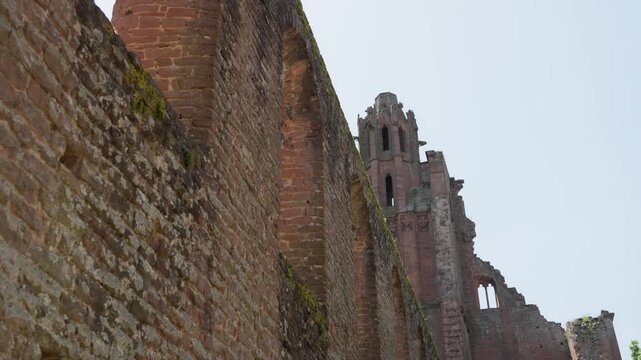 Impressive Ancient Limburg Monastery Ruins Against a Clear Sky in Bad D&uuml;rkheim, Germany
