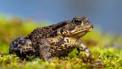 Fototapeta premium A close-up photograph of a brown and black spotted amphibian