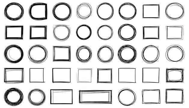 Various shapes and geometric forms.