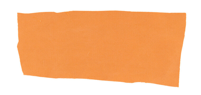 Blank orange fabric patch isolated on transparent background