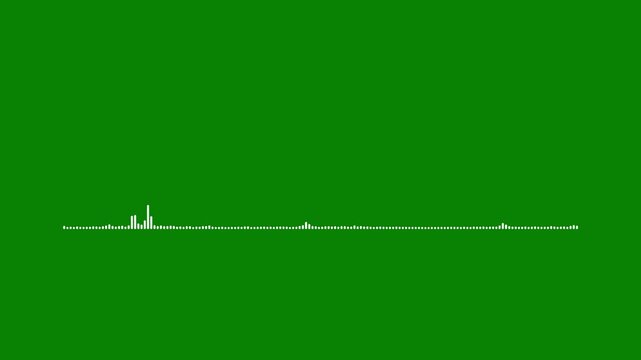 sound frequency in lines, audio bar spectrum form white 4k video footage,audio wave or frequency digital animation, Music sound wave pattern animated overlay green background, Music equalizer.
