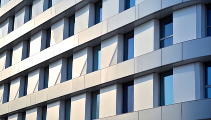 Fototapeta premium A close-up view of a modern building's facade with numerous windows