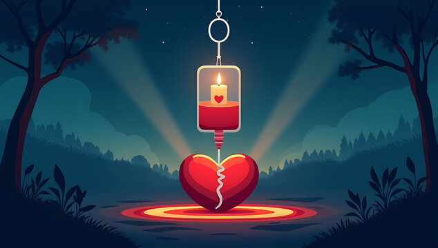 Surreal IV Drip Lighting Heart