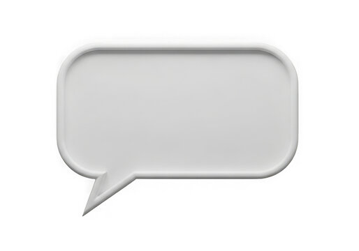Minimalist speech bubble icon with gray fill isolated on transparent background