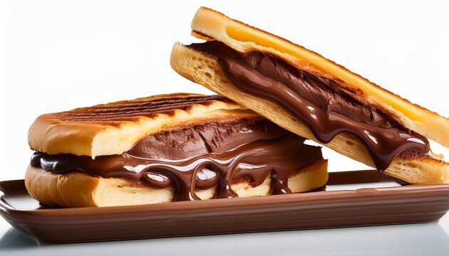 indulge in a gooey chocolate panini perfectly captured in a cutout image